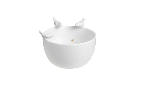 Schale aus Porzellan " Vögel " von räder design  Exklusiv Vogel am Rand Gold
