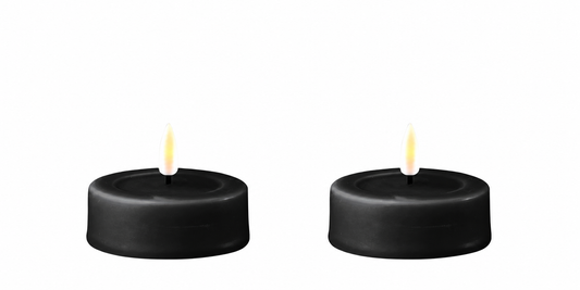 LED Jumbo Maxi Teelicht in Schwarz 2er Set von Deluxe Homeart aus Dänemark Maße: D: 6,1 * 4,5 cm