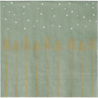 Cocktailserviette „Tannen und Schnee“ von Räder Design – Weihnachtsserviette 25 x 25 cm