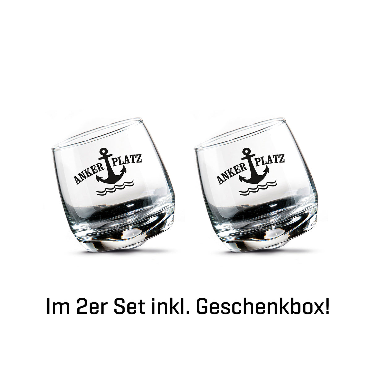Wackelglas Ankerplatz im 2er-Set im Geschenkkarton von Gilde
