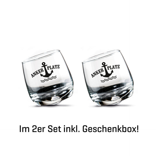 Wobbly glass anchorage in a set of 2 in a gift box from Gilde
