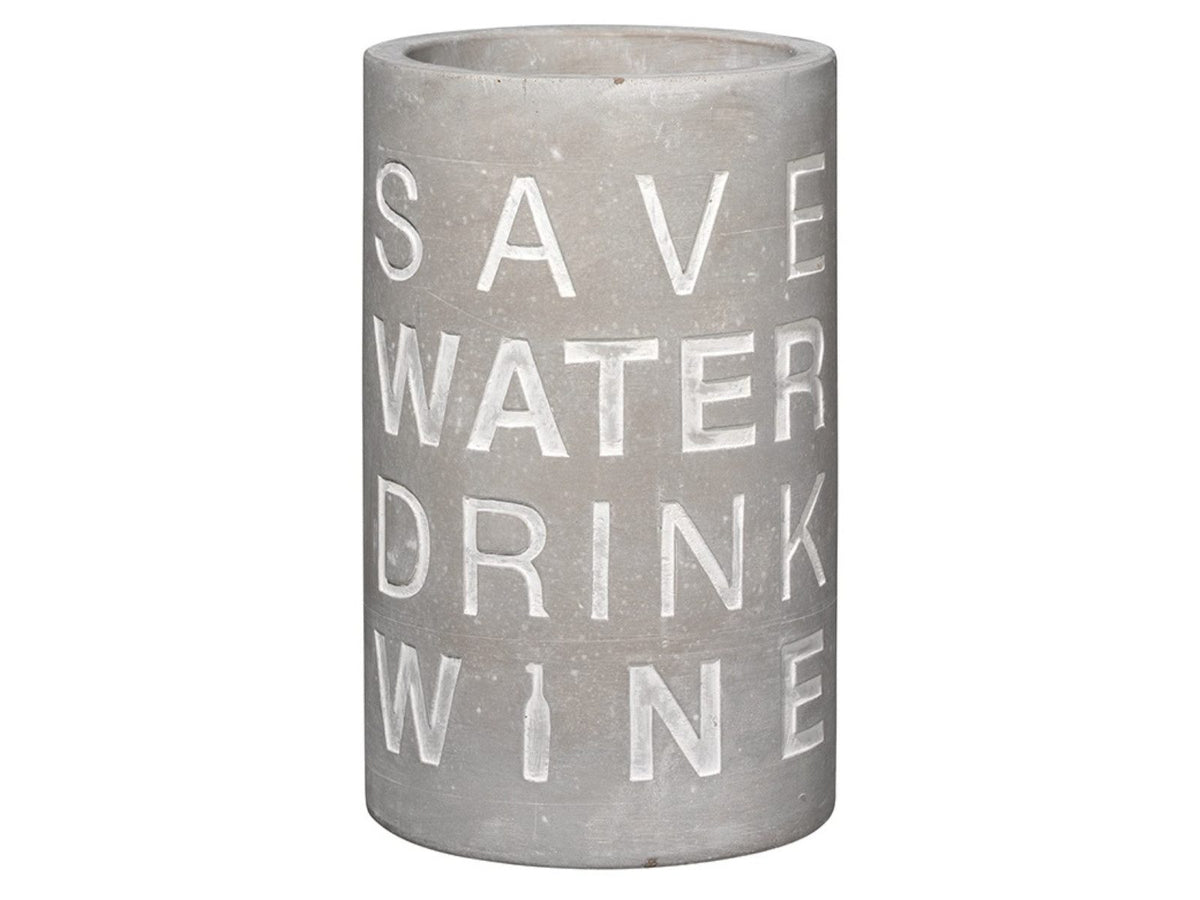 Weinkühler " save water drink wine " aus Beton von räder design Wein Geschenk originell