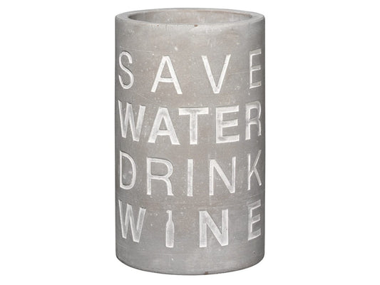 Weinkühler " save water drink wine " aus Beton von räder design Wein Geschenk originell