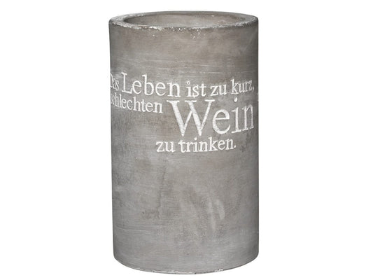 Weinkühler " Das Leben ist zu kurz für schlechten Wein " aus Beton von räder design