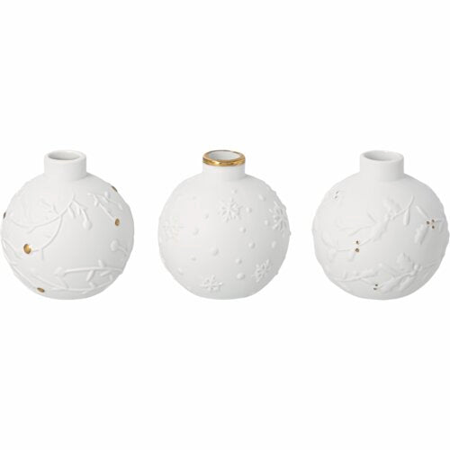 Winterkugel Vase 3er Set von Räder Design – Dekovasen Ø 5,5 cm
