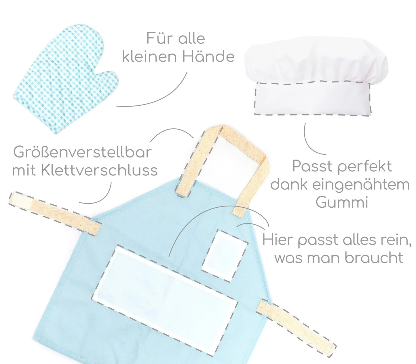Kochset aus Holz - 18tlg von UMU für Kaufmannsladen Kinderküche Holzspielzeug