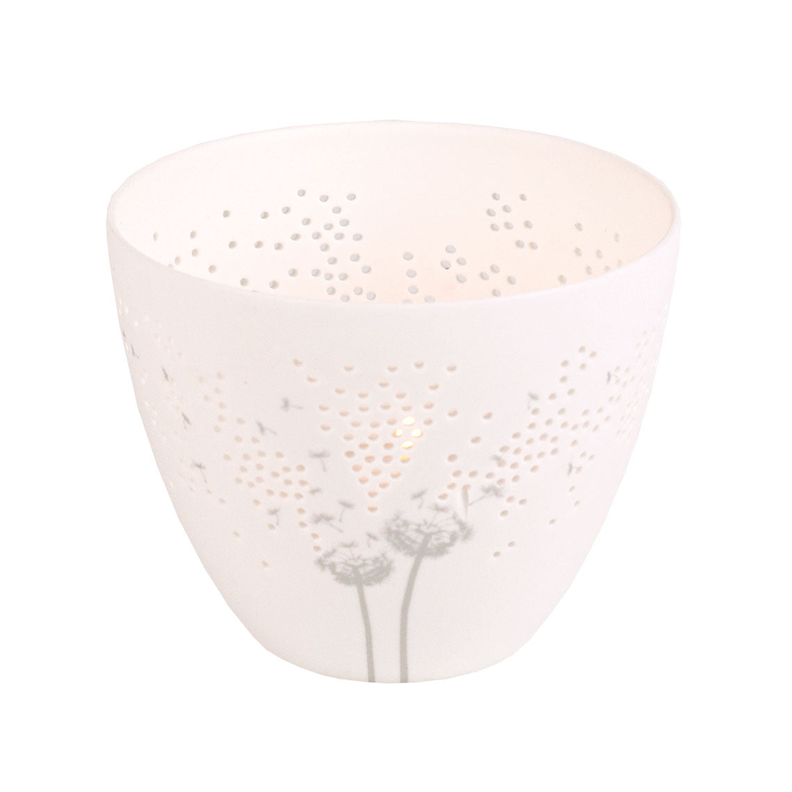 feiner Teelichthalter ( klein ) aus Porzellan " Pusteblume " von räder design