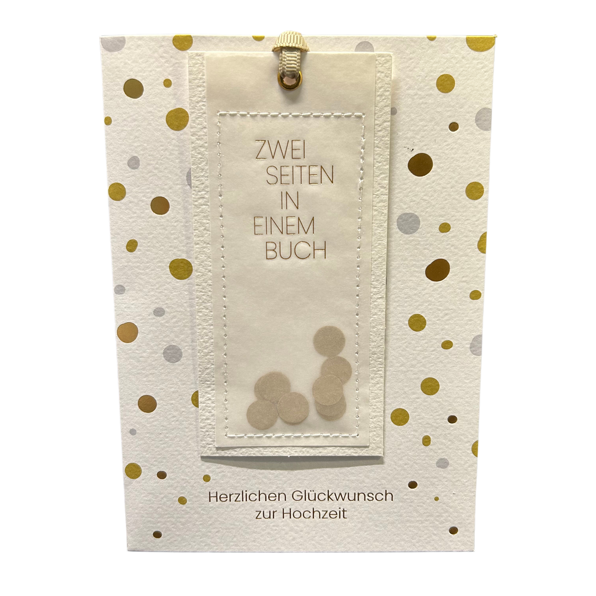 Hochzeitskarte „Zwei Seiten in einem Buch“ mit Umschlag von räder design