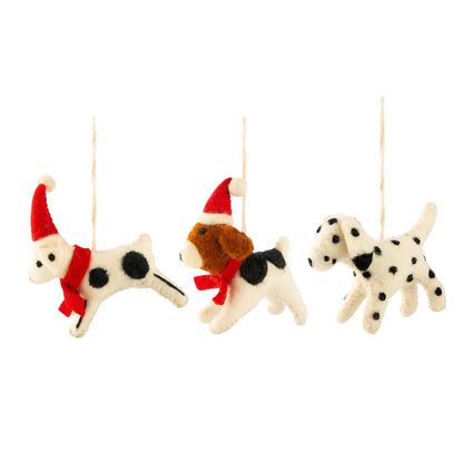 3er Set Baumschmuck Dalmatiner „Pongo“ von Gilde – Filz Christbaumschmuck Hund