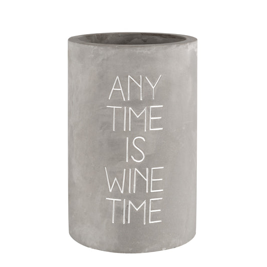 Weinkühler aus Beton "any time is wine time" von räder Wein Geschenk für jeden Anlass