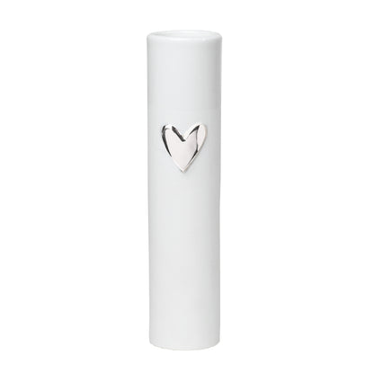 Vase aus Porzellan " Herz silber " von räder design Herzvase