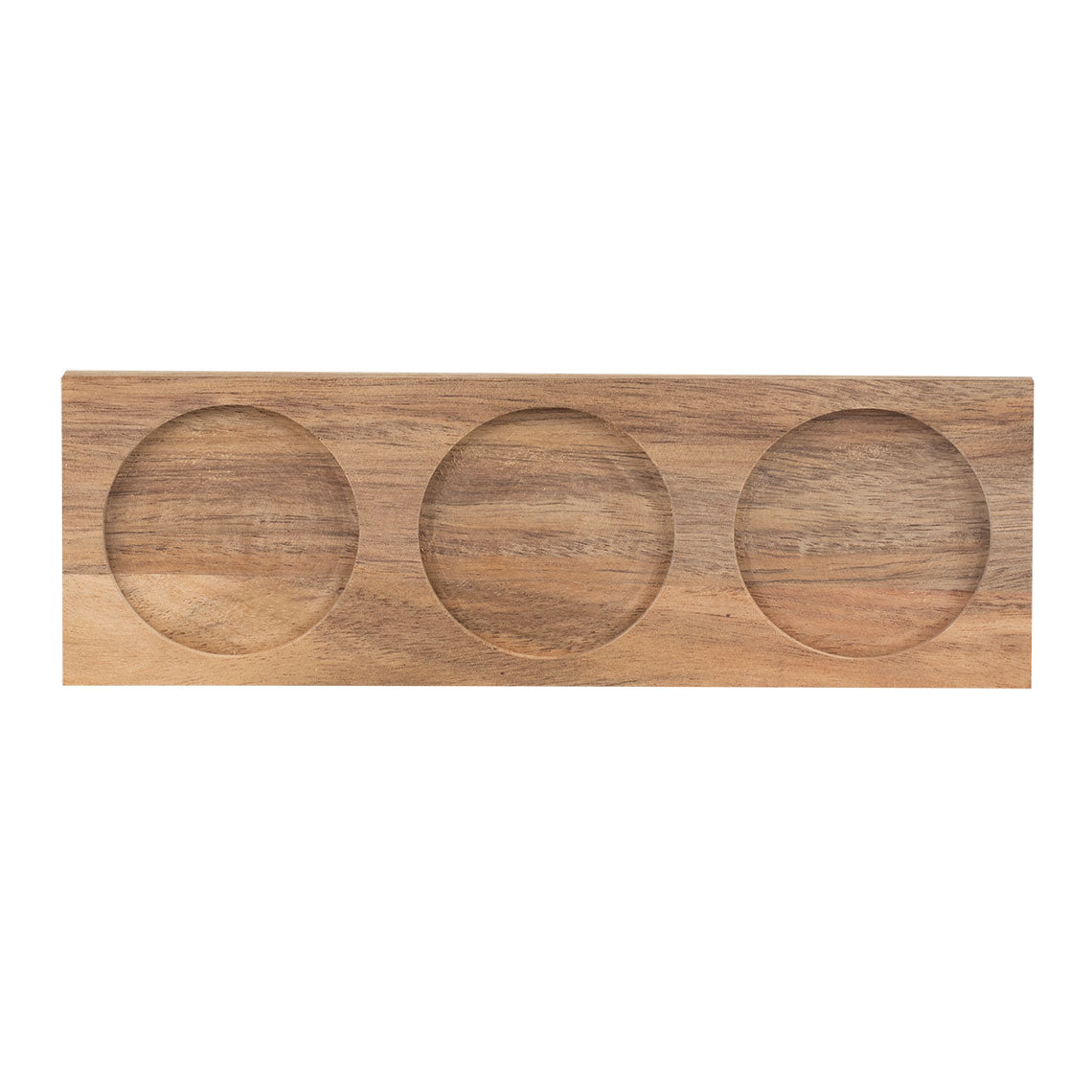 Holztablett mit drei Schälchen aus Porzellan von räder design - Snacktablett