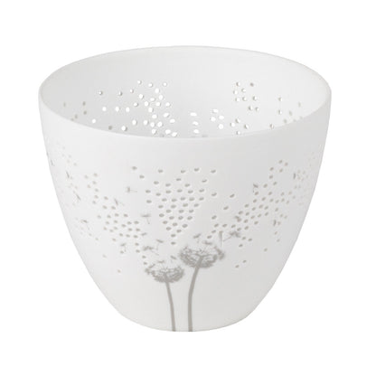 feiner Teelichthalter ( klein ) aus Porzellan " Pusteblume " von räder design