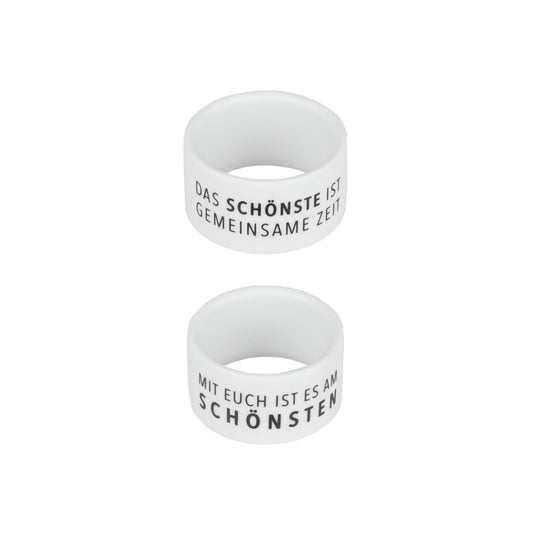 Serviettenring aus Porzellan mit Spruch 2er-Set von räder design
