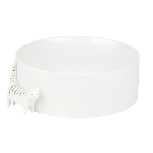 Schale aus Porzellan mit kleiner Porzellankatze und Goldakzent von räder design - Katzenfreunde