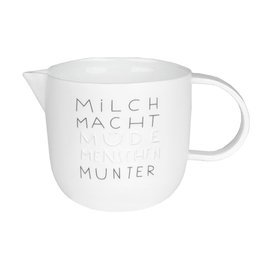 Milchkännchen aus Porzellan " Milch macht müde Menschen munter " von räder design