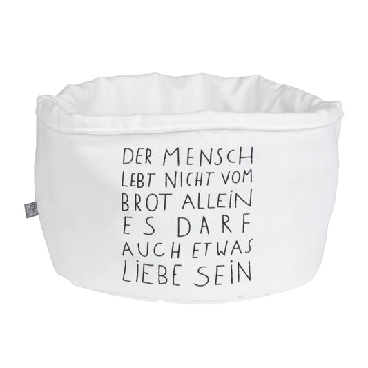 Brotkorb "Der Mensch lebt nicht vom Brot allein..." von räder