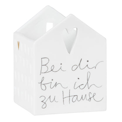 Lichthaus aus Porzellan " Bei dir bin ich zuhause " von räder design - Teelichthalter Weihnachten Weihnachtsdekoration