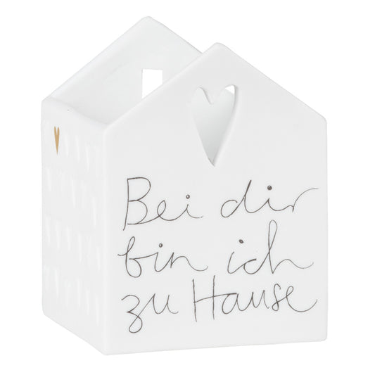 Lichthaus aus Porzellan " Bei dir bin ich zuhause " von räder design - Teelichthalter Weihnachten Weihnachtsdekoration