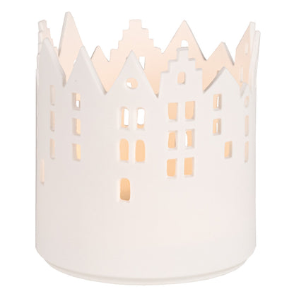 Teelichthalter aus Porzellan " Marktplatz " von räder design Häuser
