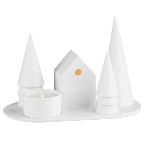 Kerzenhalter aus Porzellan "Waldhütte" von räder design - Weihnachten Weihnachtsdekoration