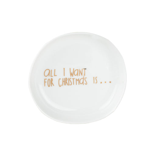 Schälchen aus Porzellan "All I want for christmas is..." von räder design - Weihnachten Weihnachtsdekoration