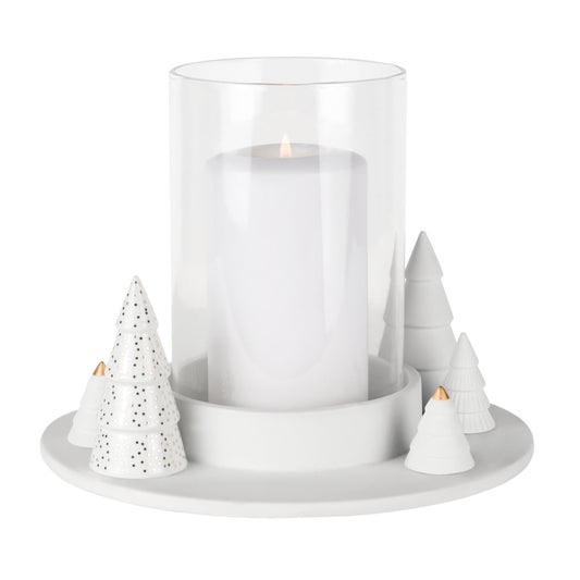 Windlicht mit Tannen aus Porzellan von räder design - Weihnachten Weihnachtsdekoration