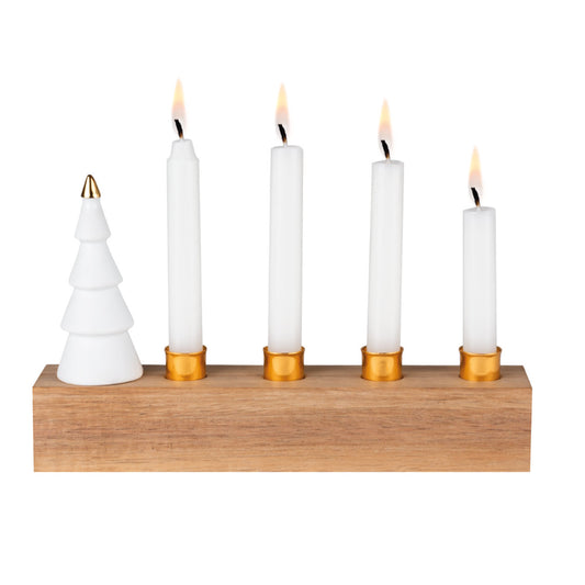Adventskerzenhalter aus Holz mit Porzellantanne von räder design - Weihnachten Weihnachtsdekoration