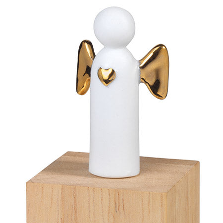 Glücksbringer aus Porzellan im Holzkästchen " Engel " von räder design