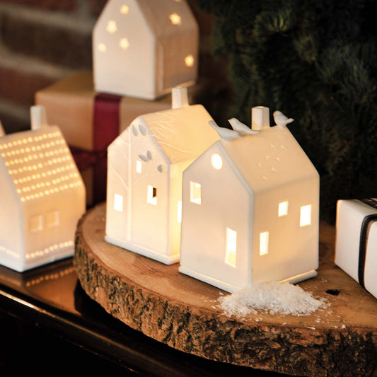 Lichthaus aus Porzellan " Vogelhaus " von räder design mit Vögel Häuser