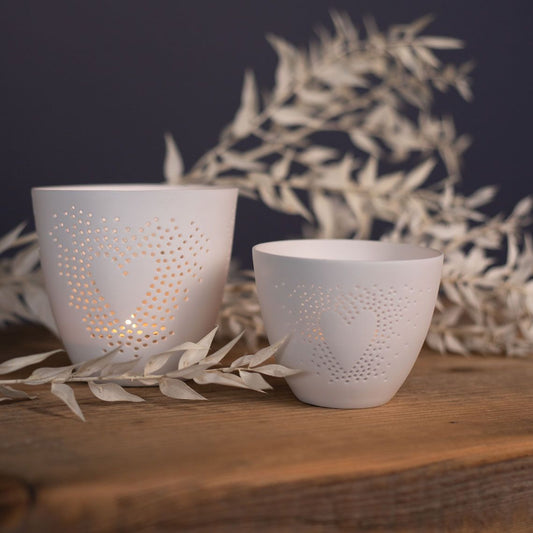 feiner Teelichthalter " Herz " aus Porzellan von räder design Liebe Hochzeit Valentinstag etc. Dekoration & Geschenkidee