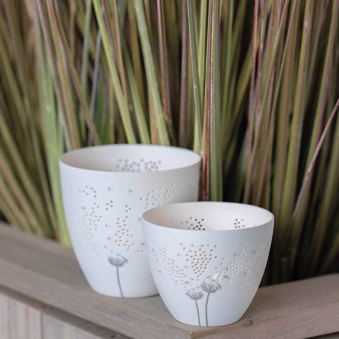 feiner Teelichthalter ( klein ) aus Porzellan " Pusteblume " von räder design