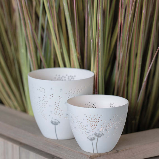 feiner Teelichthalter ( klein ) aus Porzellan " Pusteblume " von räder design