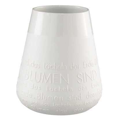 Poesie Porzellan Vase „Das Lächeln der Erde…“ von räder design