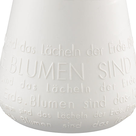 Poesie Porzellan Vase „Das Lächeln der Erde…“ von räder design