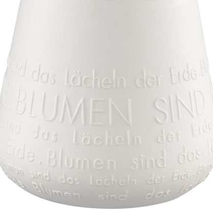 Poesie Porzellan Vase „Das Lächeln der Erde…“ von räder design