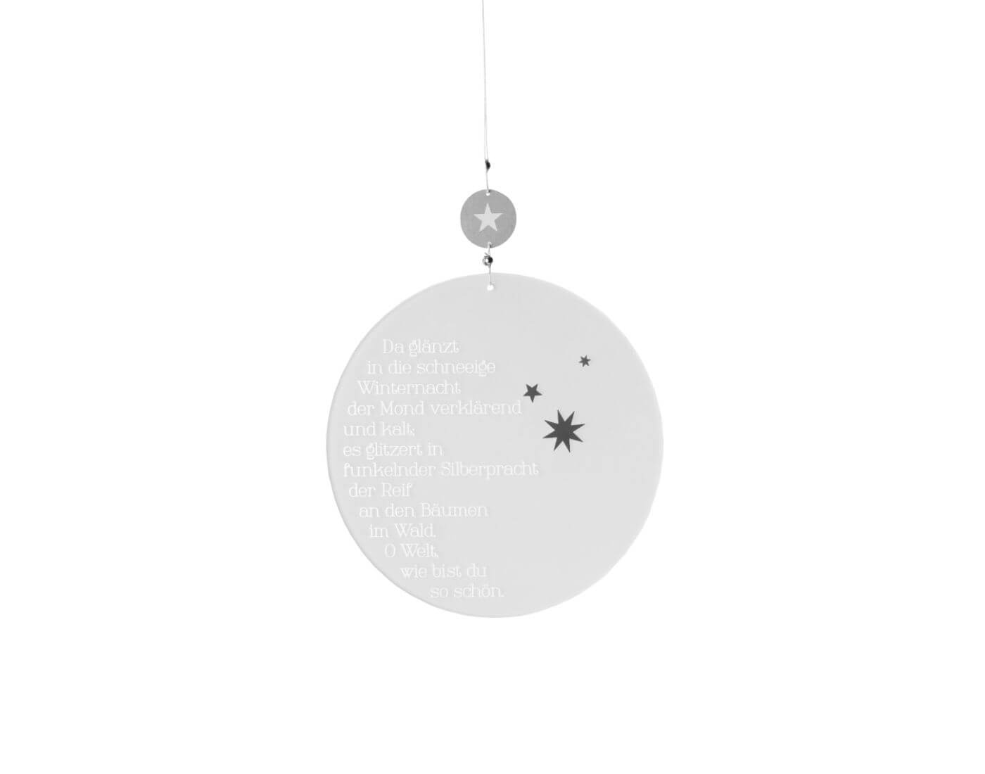 Glas-Aufhänger rund mit winterlichem Text von räder design - Weihnachten Weihnachtsdekoration