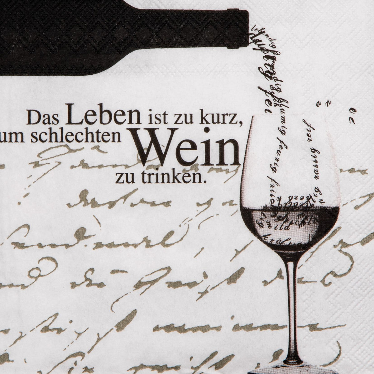 Cocktailserviette 25x25 cm " Das Leben ist zu kurz um schlechten Wein zu trinken " von räder design