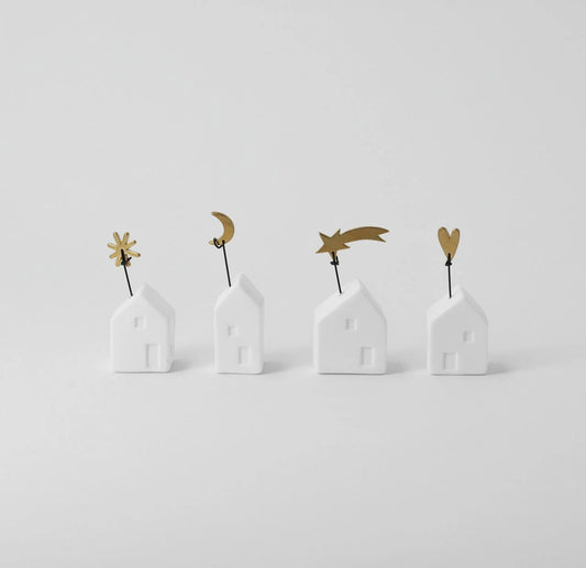 Mini-Porzellanhäuser "Wunschhäuser" in vier Varianten von räder design - Weihnachten Weihnachtsdekoration