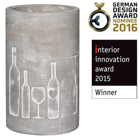 Weinkühler "Flaschen" aus Beton von räder Hingucker Wein Geschenk mit Herz